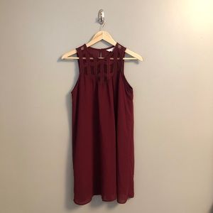 Lace to Flowy Maroon Dress
